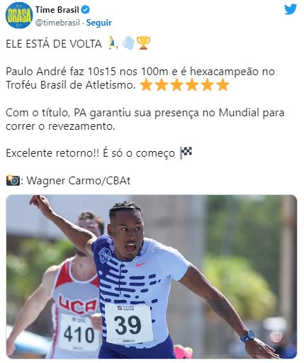 TROFÉU BRASIL DE ATLETISMO 2023 - Paulo André vence nos 100m 